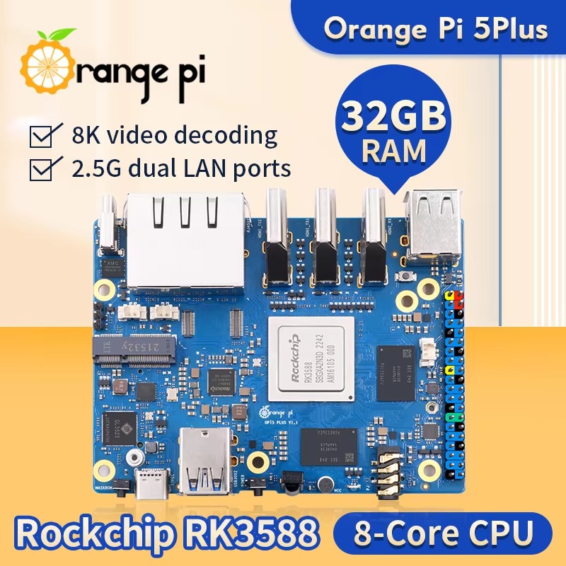 DroMaRockchip Single Board RK3 - Orange Pi 5 Plus 32Gb ulasan dan harga